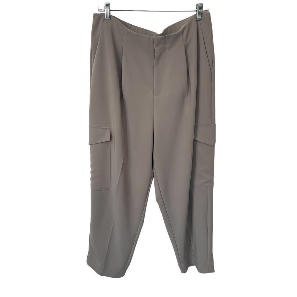 Prologue Womens Neutral Ankle Length Casual Cargo Trouser Pants, Plus 14 - Picture 3 of 14
